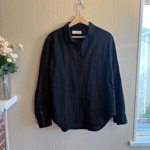 Everlane Must-Have Linen Shirt in Black, size 6
